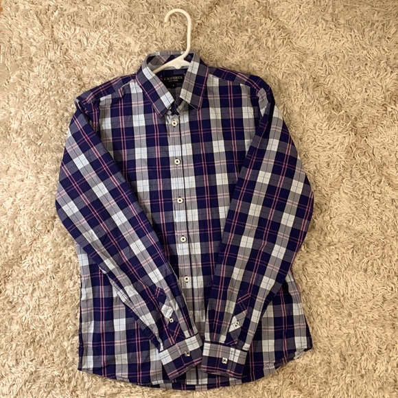 J. Maverick New York Other - J. Maverick New York Long sleeve navy white & pink Button Down shirt Men Medium